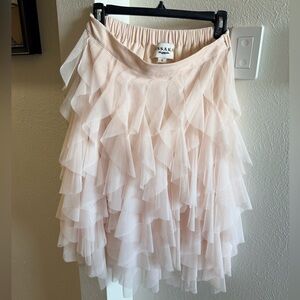 Jessakea Blush Pink Tiered Ruffle Skirt - Size S